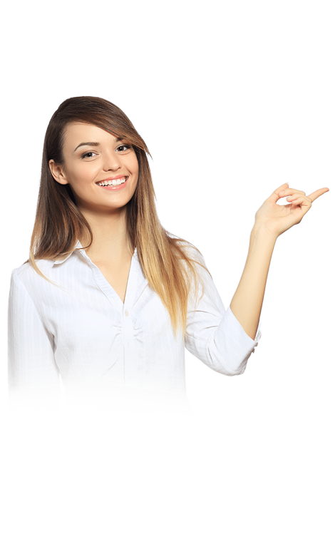 Woman pointing stock photo